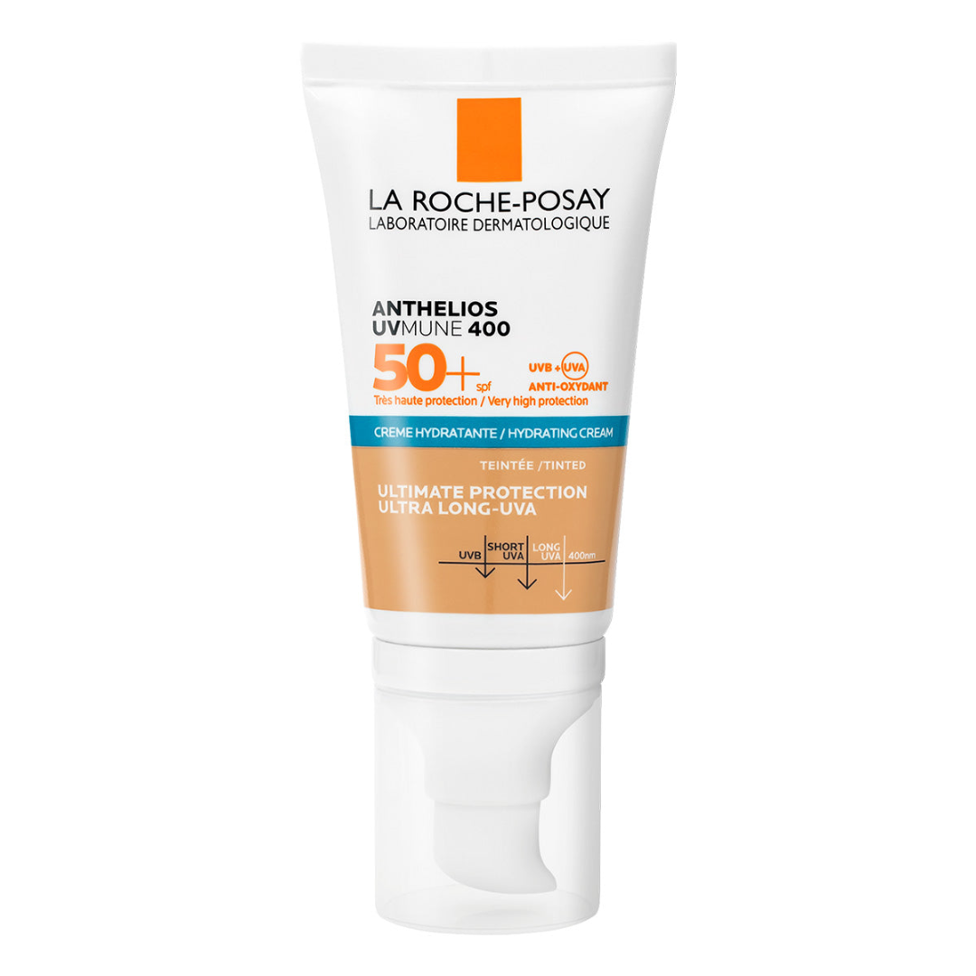 La Roche-Posay Crema Hidratante con color Anthelios UVMune 400 FPS 50+ Protector solar facial para piel sensible 50 ml