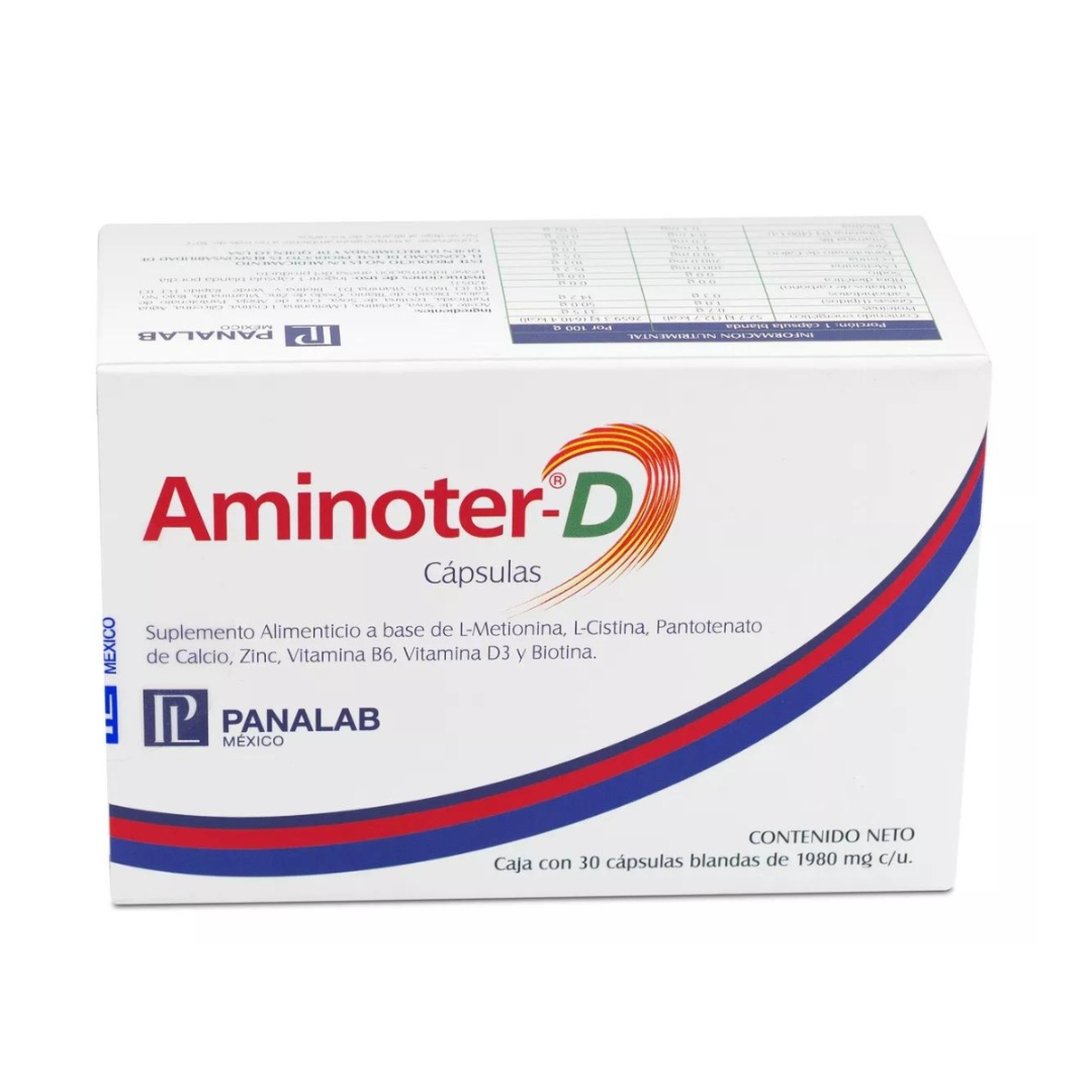 Panalab Aminoter D Suplemento Anticaída De Cabello Vitamina D 30cap - Diebe Pharma