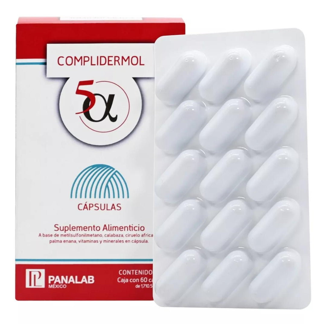 Panalab Complidermol 5 Alfa Plus 60 Cápsulas Anticaída - Diebe Pharma